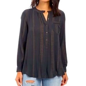 🔥Free People small Darkest emerald flows shirt blue